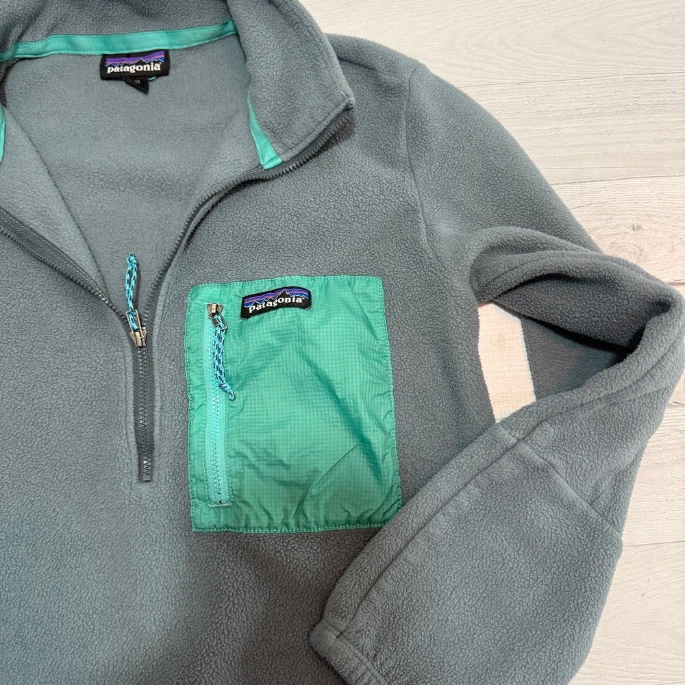 Patagonia Women's Microdini 1/2-Zip Pullover women's XS plume grey/aqua - Picture 3 of 8